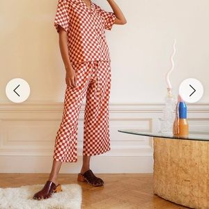 Wray NYC Checker Long Lounge Set in Spice - L